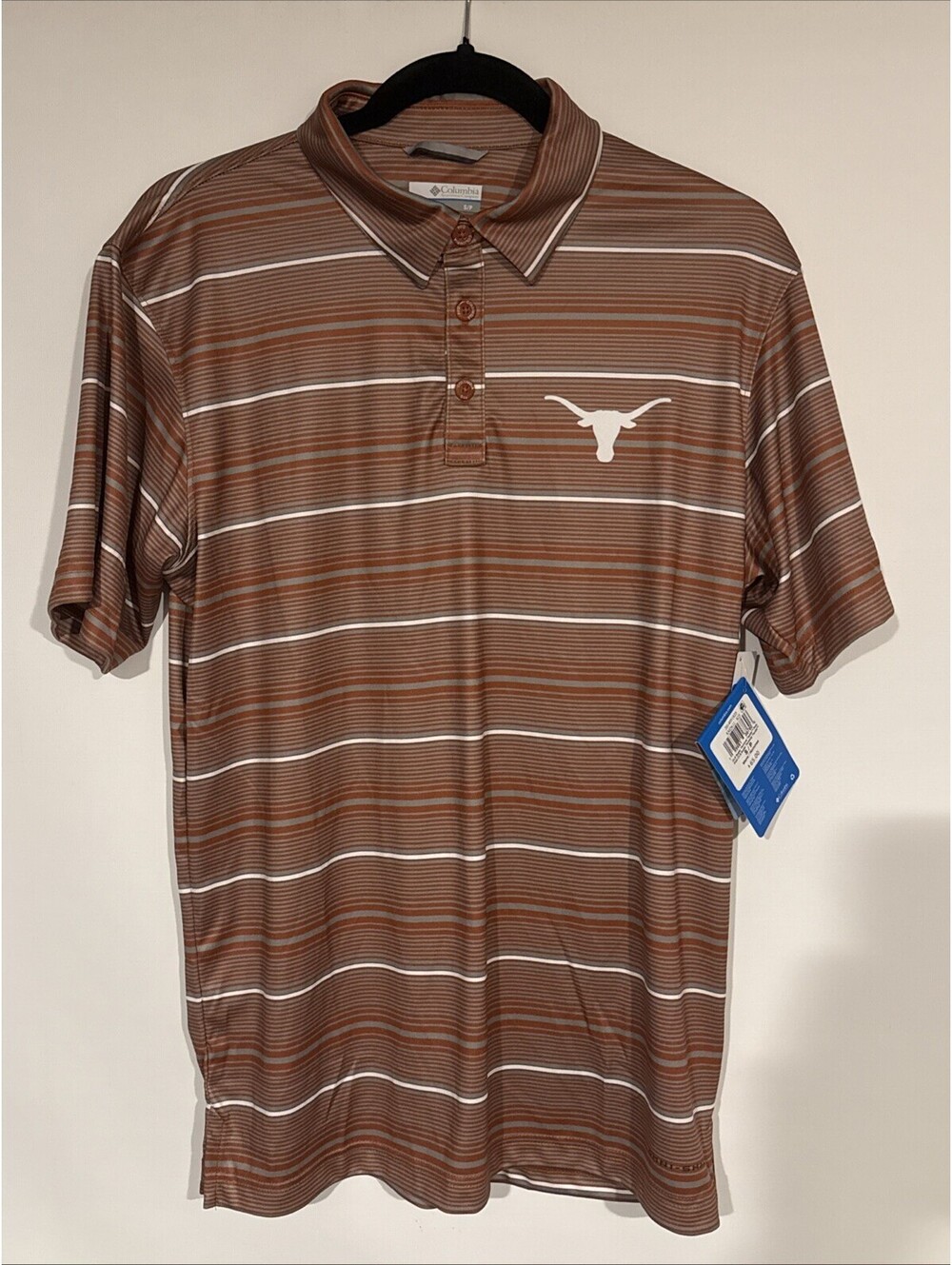 Small Texas Longhorns Columbia PFG Super Terminal Tackle™ Omni-Shade™ Polo